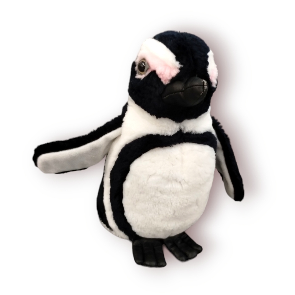 Black & white plush penguin by Wildlife Artist realistic